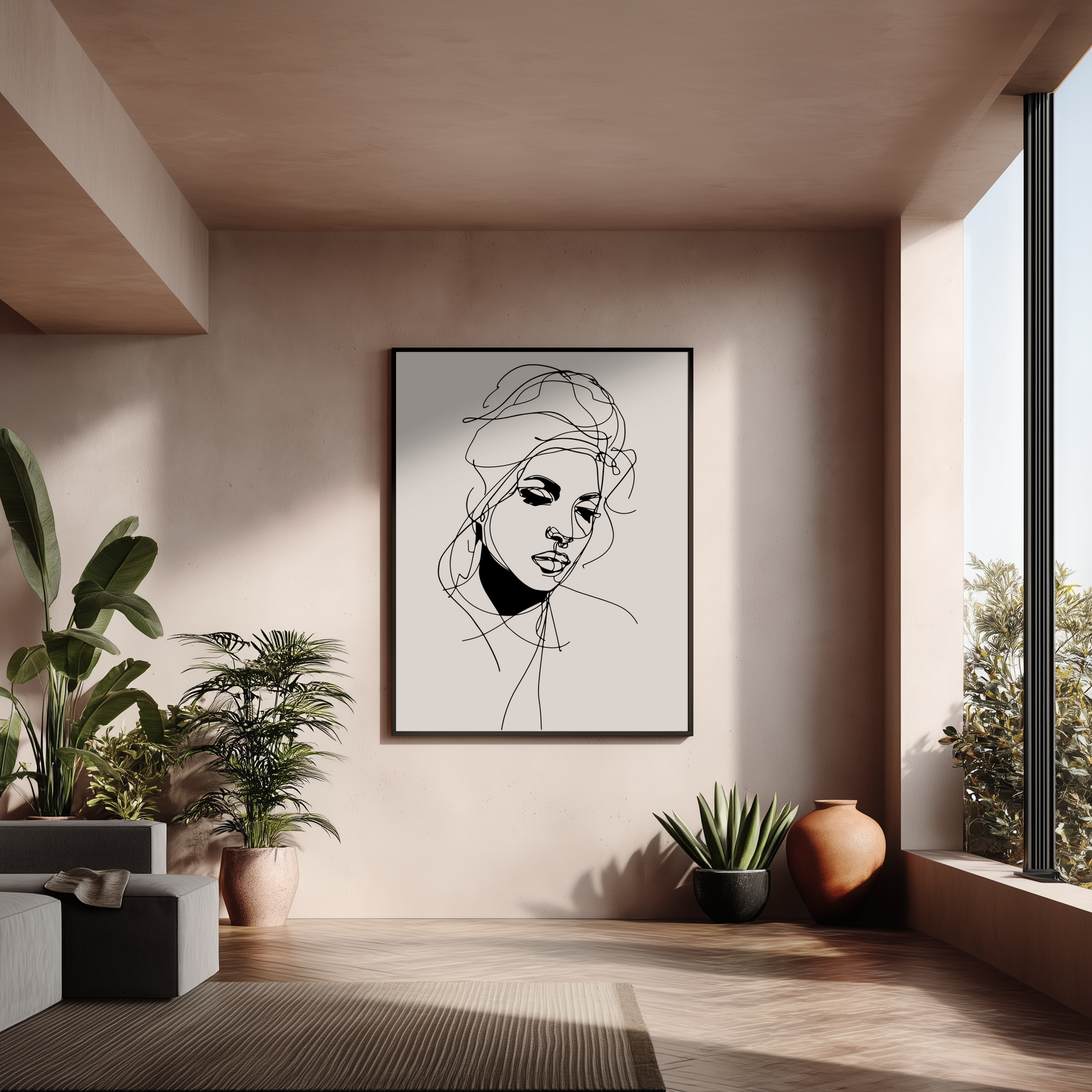 Wandbild Shooting Star Music Poster Line Art Amy Winehouse, minimalistisches modernes Design, ideal für stilvolle Raumgestaltung.